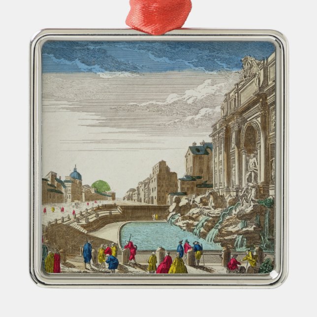 Der Trevi-Brunnen, Rom Ornament Aus Metall (Vorne)