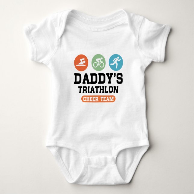 Der Triathlon-Beifall-Team des Vatis Baby Strampler (Vorderseite)