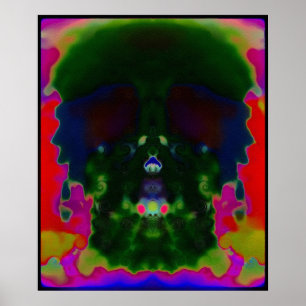 Der Trippy psychedelische versteckte Schädel Poster