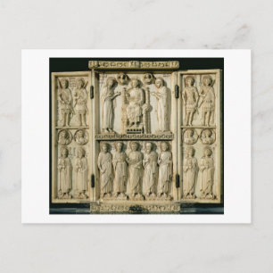 Der Triptychon von Harbaville, der Christus mit Be Postkarte