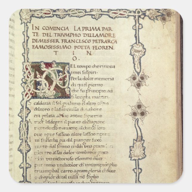 Der Triumph der Liebe Quadratischer Aufkleber (Vorderseite)