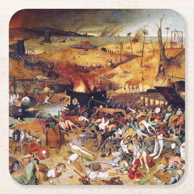 Der Triumph des Todes, Pieter Bruegel Rechteckiger Pappuntersetzer (Vorderseite)