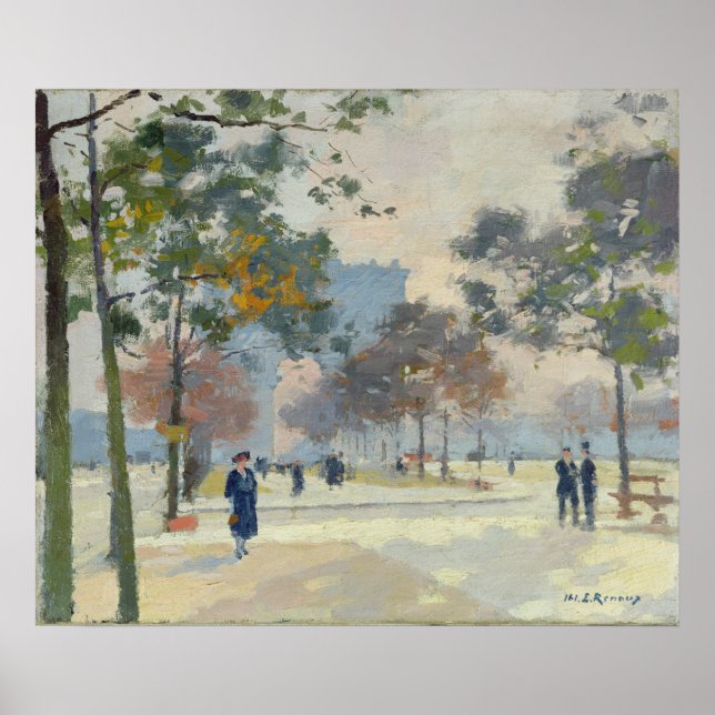 Der Triumphbogen im Herbst in Paris Poster (Vorne)