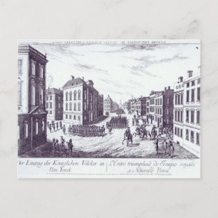 Der triumphierende Einstieg der königlichen Truppe Postkarte