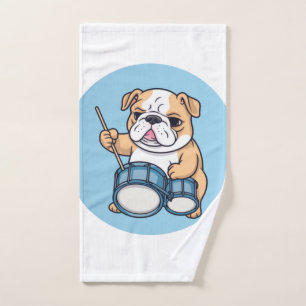 Der trommelnde Bulldogge-Beats und Bulldog-Grooves Handtuch
