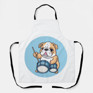 Der trommelnde Bulldogge-Beats und Bulldog-Grooves Schürze