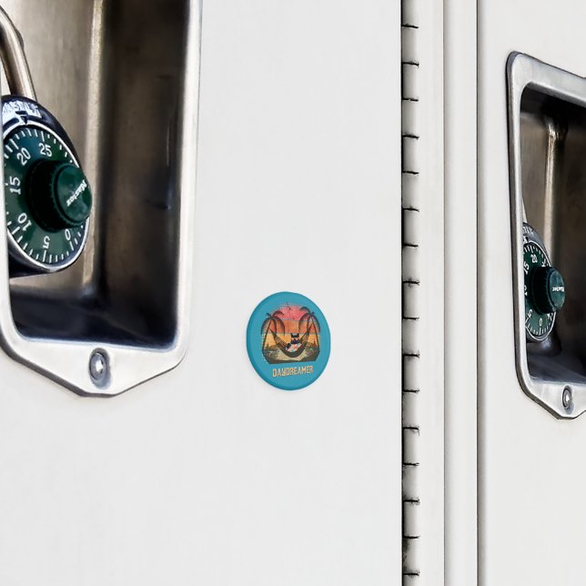 Der tropische Fluchtzirkel der Coolen Katze tagträ Magnet (In Situ (Schrank))