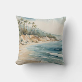 Der tropische Ozean weht blau-beige Küste Kissen