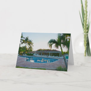 Der tropische Pool bei Sonnenuntergang, die Bahama Karte