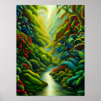 Der tropische Regenwald mit Blume und Strömungen