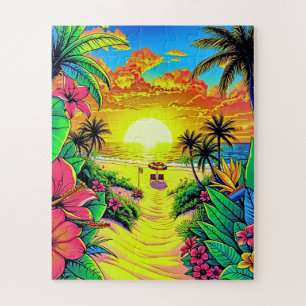 Der tropische Strand Sonnenuntergang für Kinder