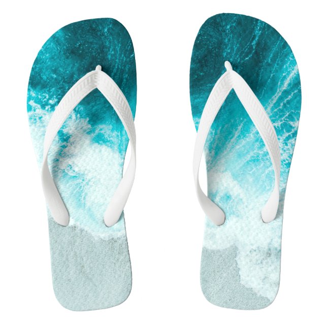 Der tropische Strand von PixDezines Flip Flops (Fußbett)