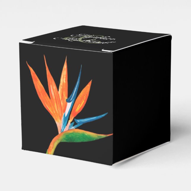 Der tropische Vogel des Paradieses Botanische Flor Geschenkschachtel (Vorderseite)