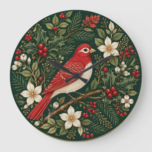 Der Trost des Winter-Singvogels Große Wanduhr