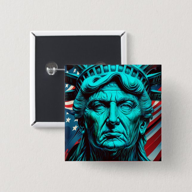 Der Trump der Freiheit: Symbol der amerikanischen  Button (Vorne & Hinten)
