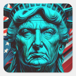 Der Trump der Freiheit: Symbol der amerikanischen Quadratischer Aufkleber
