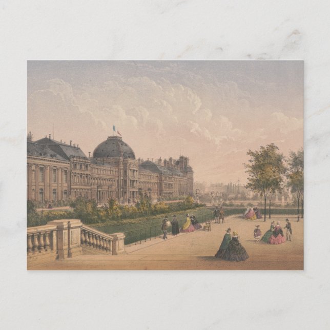 Der Tuileries Palace, Paris, Frankreich Lithograph Postkarte (Vorderseite)