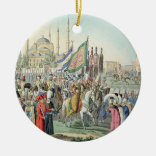 Der türkische Sultan, der seine Janissaries Keramikornament