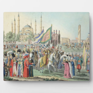 Der türkische Sultan überprüft seine Janissären (e Fotoplatte