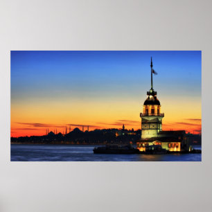 Der Turm des Mädchens in Istanbul Poster