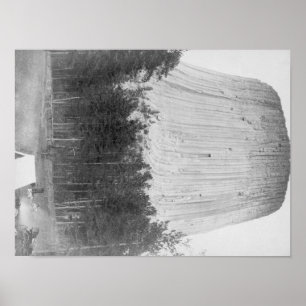 Der Turm des Teufels mit 4 Leuten im Vordergrund Poster