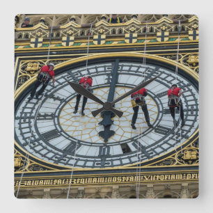 Der Turm-Reiniger Londons Elizabeth quadratische Wanduhr