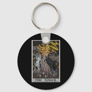 Der Turm Tarot Card Halloween Baum des Lebens goti Schlüsselanhänger