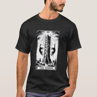 Der Turm Tarot Karte XVI Katzen Major Arcana Lusti T-Shirt
