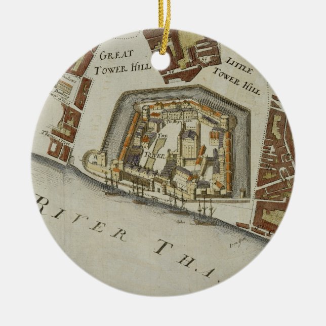 Der Turm und das St. Catherine, Detail des Turms Keramikornament (Vorne)