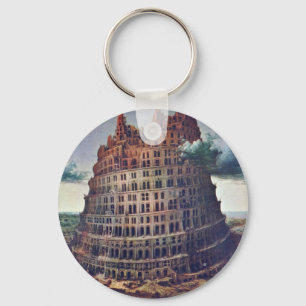 Der Turm von Babel. Durch Pieter Bruegel Schlüsselanhänger