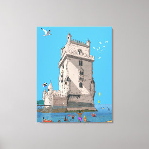 Der Turm von St. Vincent Lissabon - Portugal Illus Leinwanddruck