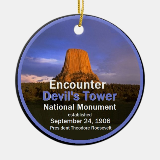 Der Turm WYOMING des Teufels Keramik Ornament (Vorne)