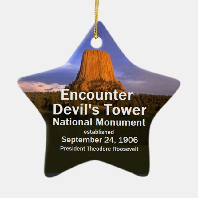 Der Turm Wyoming des Teufels Keramik Ornament (Vorne)