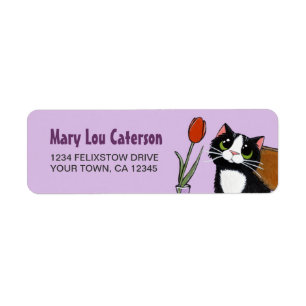 Der Tuxedo-Katzen-u. Tulpe-