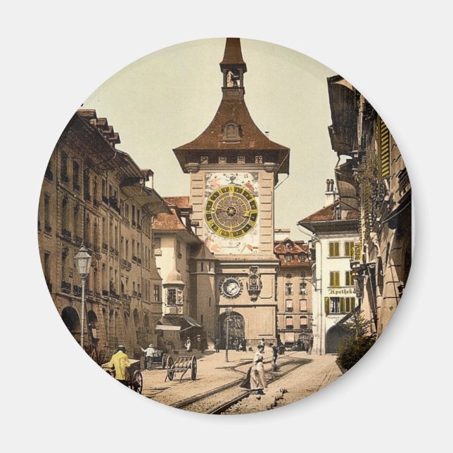 Der Uhrturm, Bern, Stadt, Schweiz Vintag Magnet (Vorne)