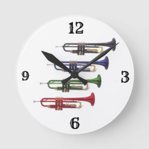 DER ULTIMATE "TRUMPET PLAYER'S CLOCK" RUNDE WANDUHR