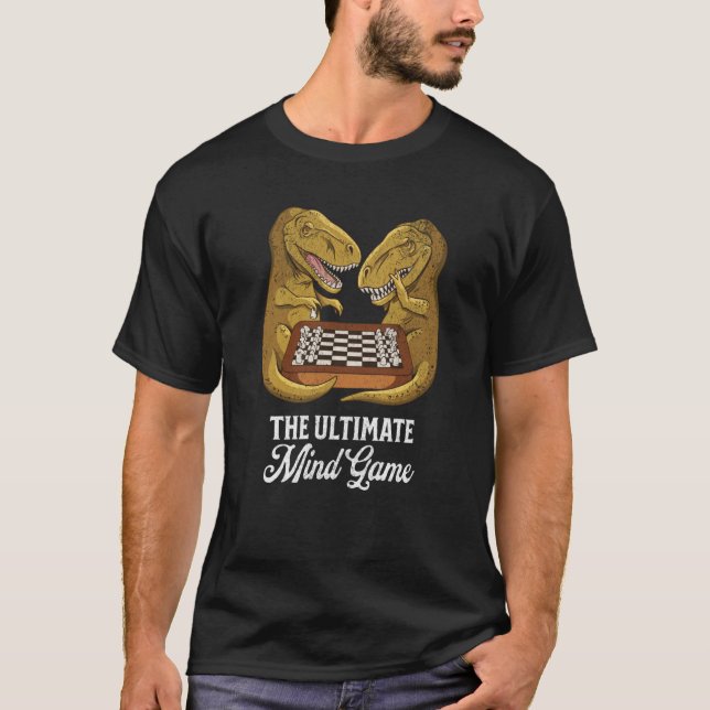 Der ultimative Minenspieler Dinosaur Rex Schach T-Shirt (Vorderseite)