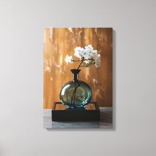 Der Umriss einer einfachen, eleganten Vase, die ei Leinwanddruck