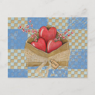 Der Umschlag-Postkarte des Valentinsgrußes Feiertagspostkarte