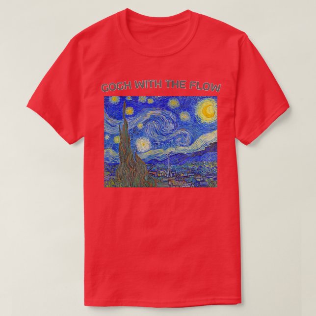 Der unauffällige Van Gogh, der sternförmige Nachtg T-Shirt (Design vorne)