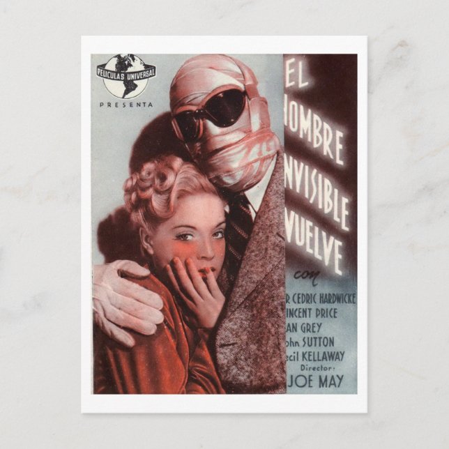 Der unsichtbare Mann kehrt zurück, Filmfilm 1940 V Postkarte (Vorderseite)