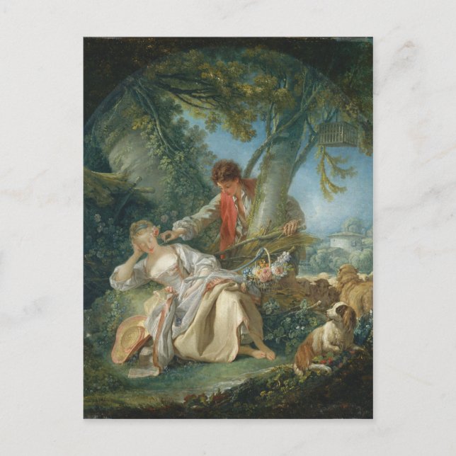 Der unterbrochene Schlaf - François Boucher Postkarte (Vorderseite)