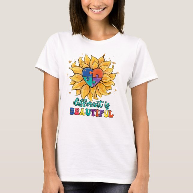 Der Unterschied ist schön Autismus T-Shirt (Vorderseite)