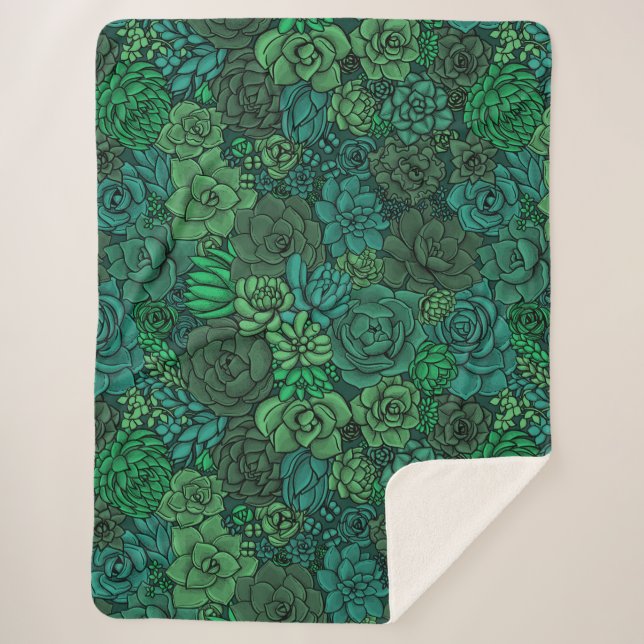 Der üppige Garten in Grün Sherpadecke (Vorderseite)