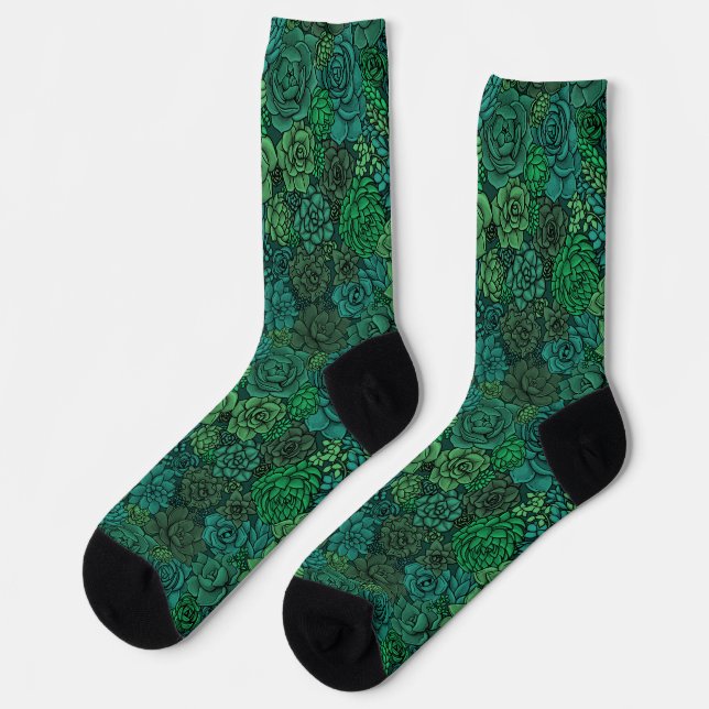 Der üppige Garten in Grün Socken (Linkes Detail)