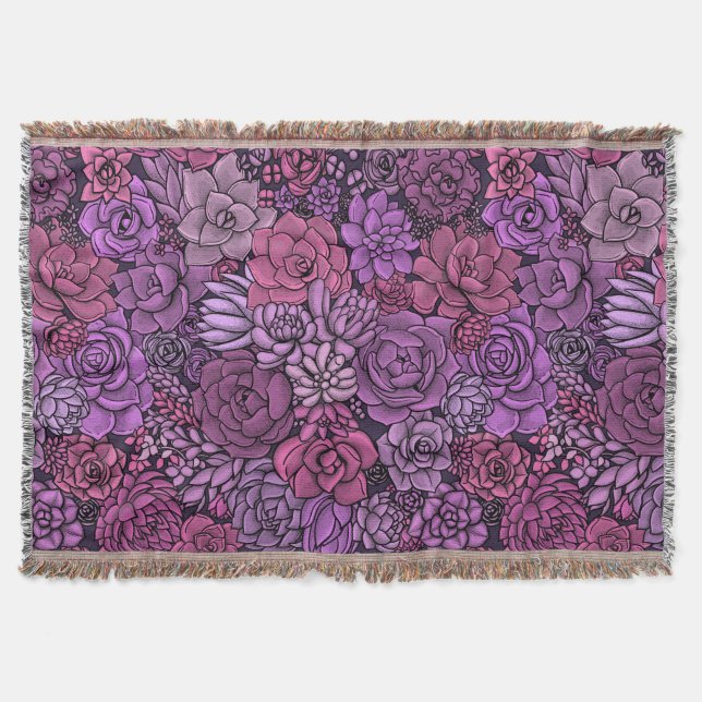 Der üppige Garten in Rosa und Violett Decke (Vorderseite)