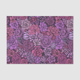 Der üppige Garten in Rosa und Violett Seidenpapier