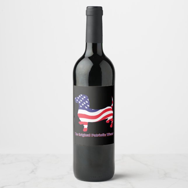 Der ursprüngliche Patriotische Weiner Weinetikett (Vorderseite)