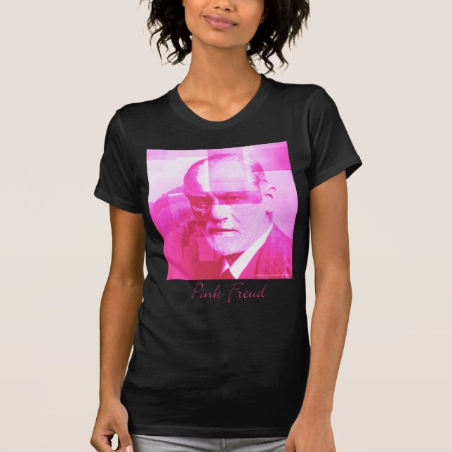 Der ursprüngliche rosa Freud_Black T - Shirt (Vorderseite)