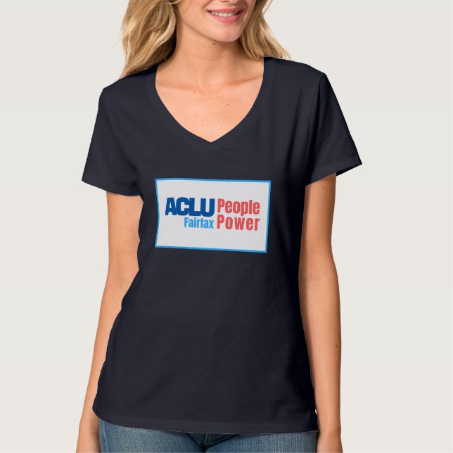 Der V-Hals der Frauen - ACLU PeoplePower Fairfax T-Shirt (Vorderseite)